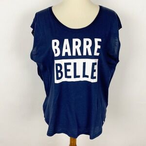 Marc New York Barre Belle‎ Navy Blue Loose Fitting Mesh Back Tank Tee Women M